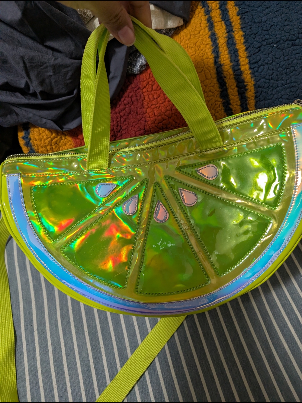 Iridescent Lime Slice Tote Bag - Women